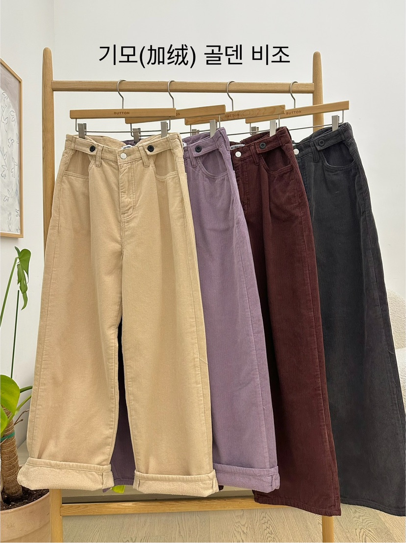 BUT東大門㊣直郵女裝新品人氣25秋冬推薦真品時尚休閑褲加絨button休閑褲