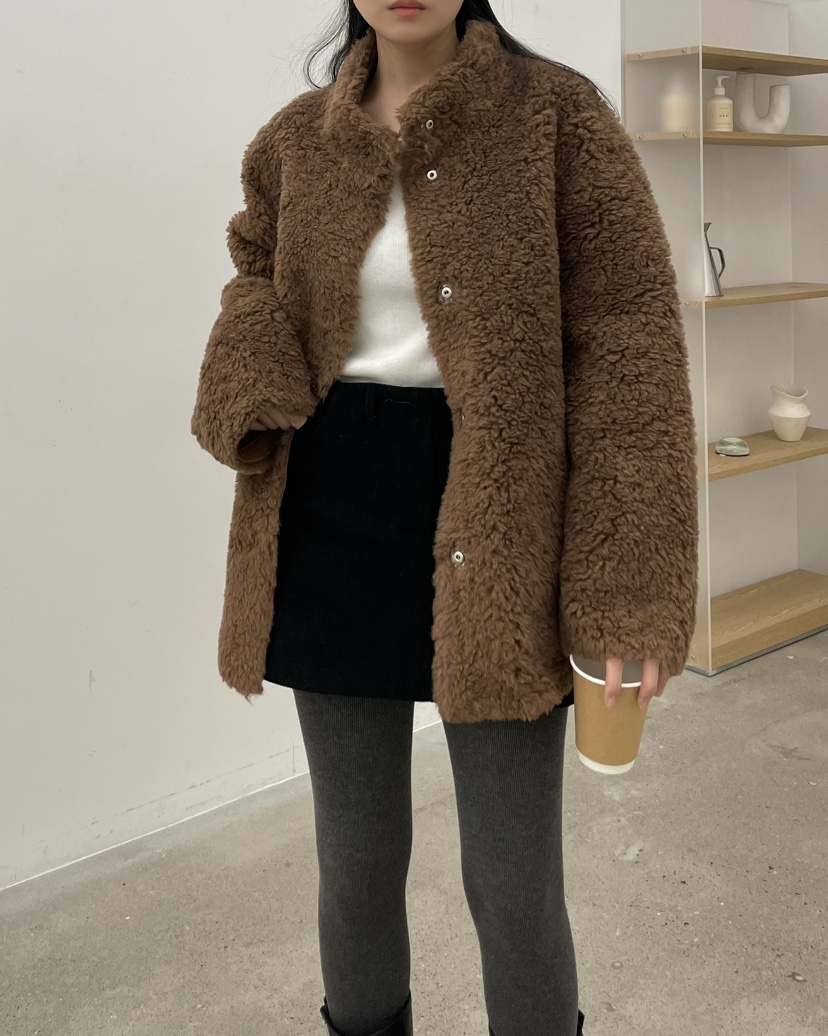 ALLVIBE韓國直郵㊣女士新款職業推薦休閑時尚25秋冬短款大衣ALLVIBE短款大衣