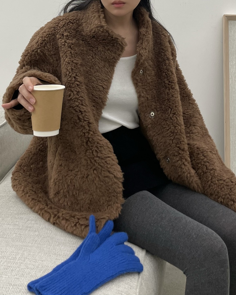 ALLVIBE韓國直郵㊣女士新款職業推薦休閑時尚25秋冬短款大衣ALLVIBE短款大衣