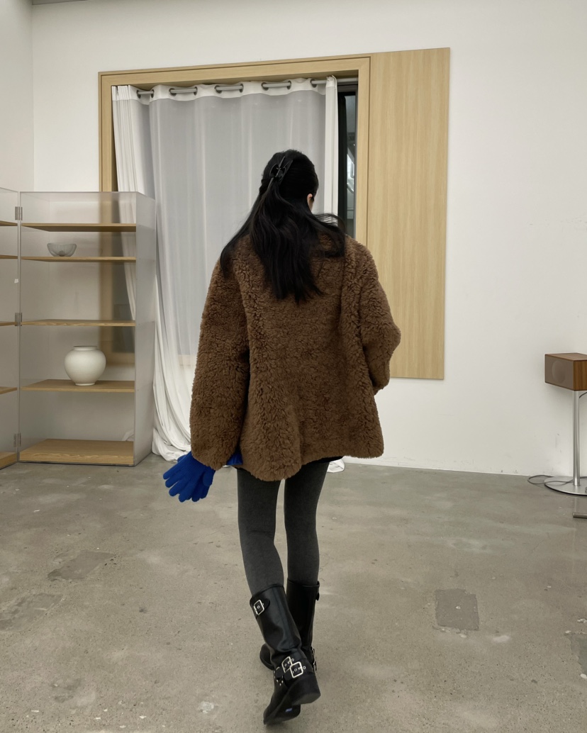 ALLVIBE韓國直郵㊣女士新款職業推薦休閑時尚25秋冬短款大衣ALLVIBE短款大衣