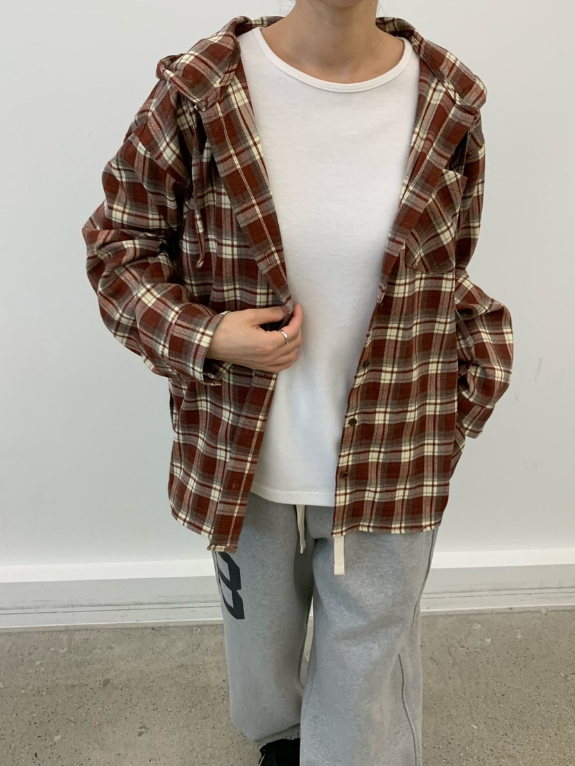 COBALT BLUE東大門㊣代購女士新款25秋冬襯衫蕾絲衫連帽衫格子COBALT BLUE襯衫/蕾絲衫