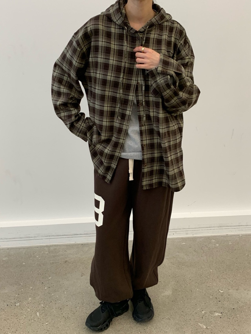 COBALT BLUE東大門㊣代購女士新款25秋冬襯衫蕾絲衫連帽衫格子COBALT BLUE襯衫/蕾絲衫