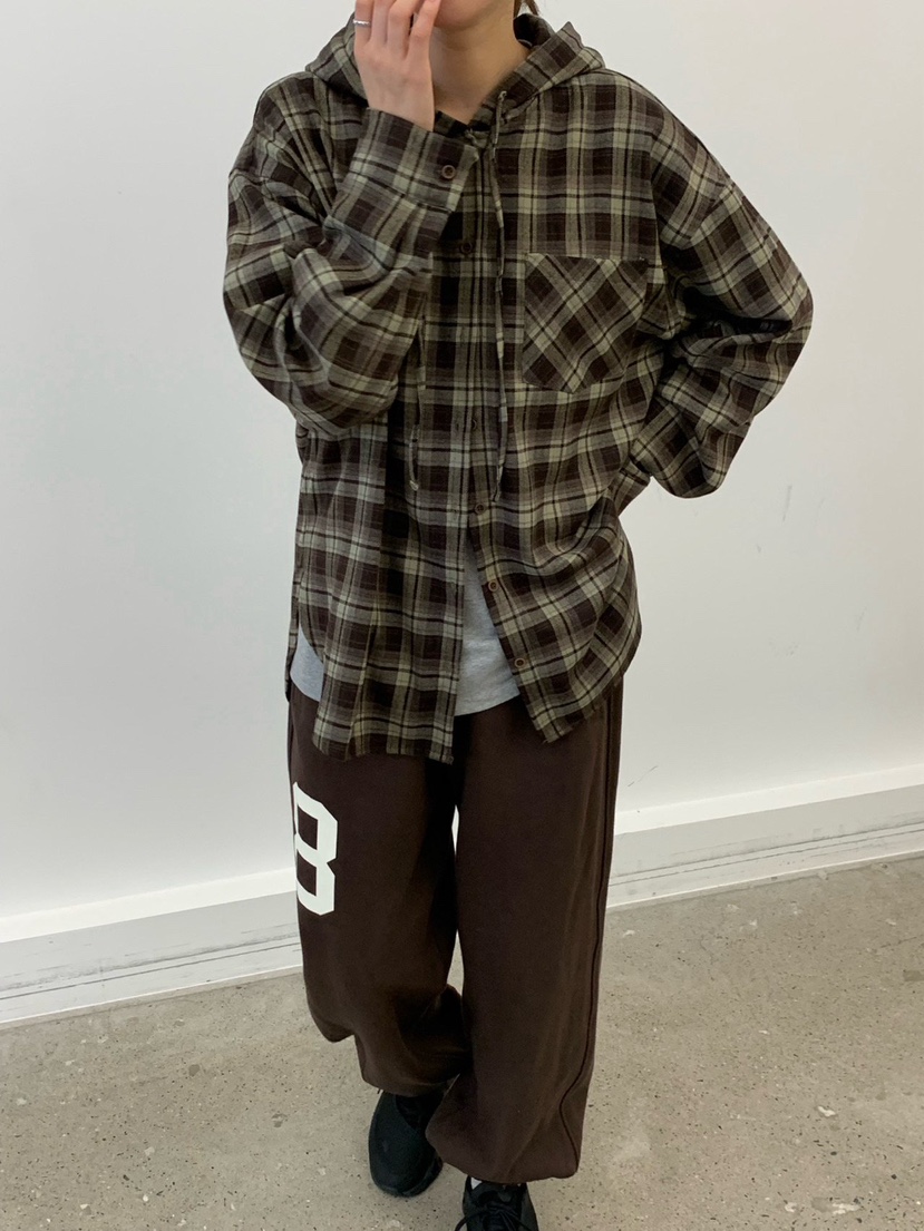 COBALT BLUE東大門㊣代購女士新款25秋冬襯衫蕾絲衫連帽衫格子COBALT BLUE襯衫/蕾絲衫