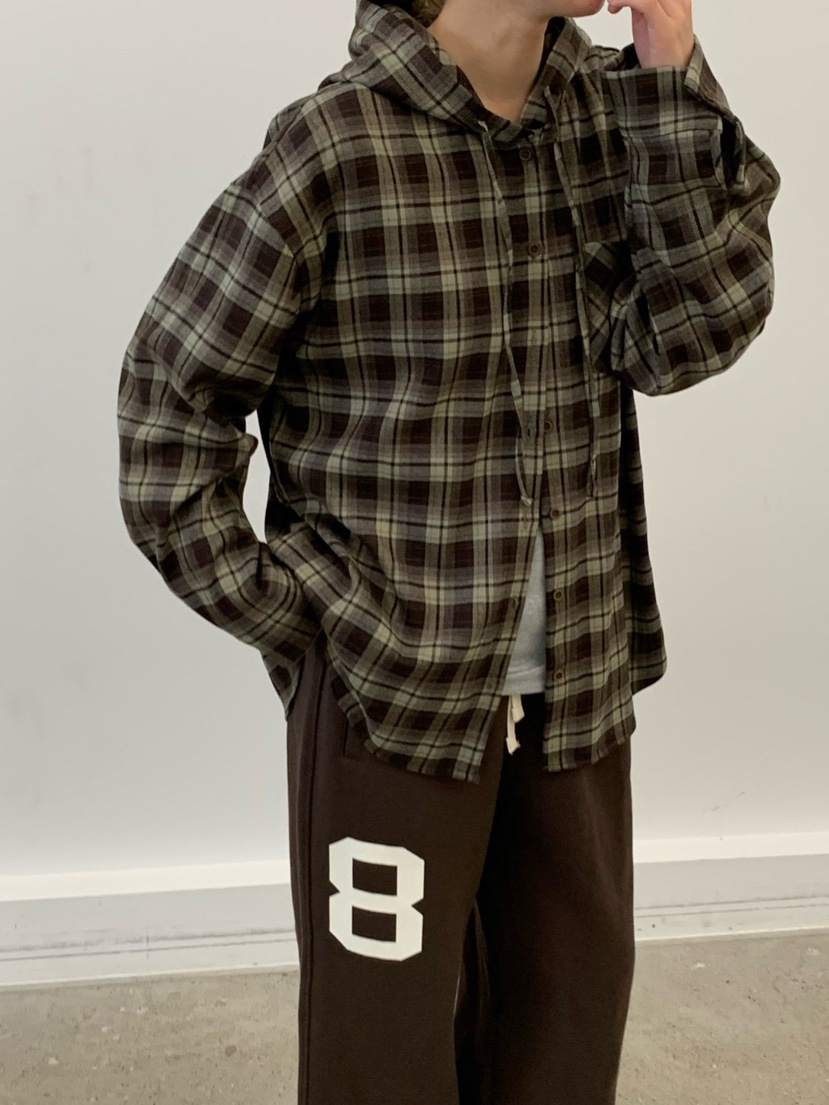 COBALT BLUE東大門㊣代購女士新款25秋冬襯衫蕾絲衫連帽衫格子COBALT BLUE襯衫/蕾絲衫圖色2