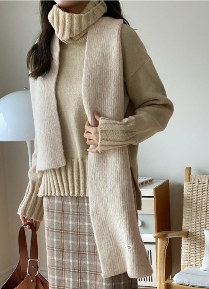 EBADA韓國代購㊣女裝新品25秋冬熱賣推薦職業休閑真品圍巾披肩EBADA圍巾/披肩