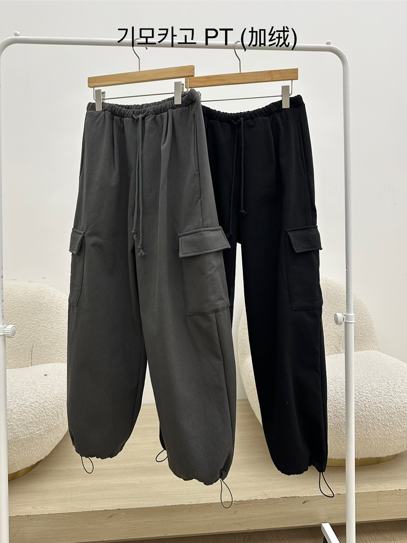 BUT東大門㊣直郵女士新品時尚熱賣25秋冬休閑褲工裝褲加絨抓絨button休閑褲