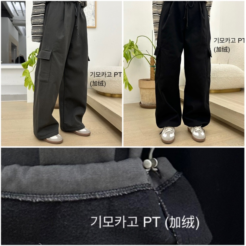 BUT東大門㊣直郵女士新品時尚熱賣25秋冬休閑褲工裝褲加絨抓絨button休閑褲