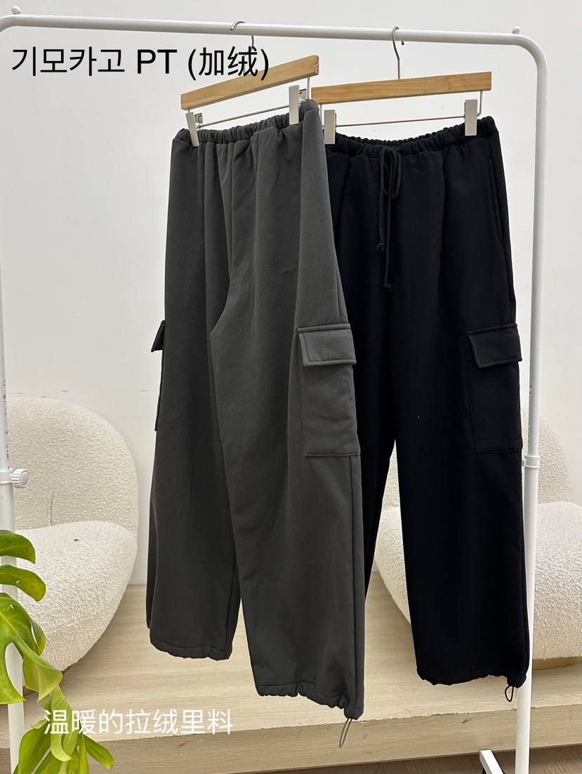 BUT東大門㊣直郵女士新品時尚熱賣25秋冬休閑褲工裝褲加絨抓絨button休閑褲