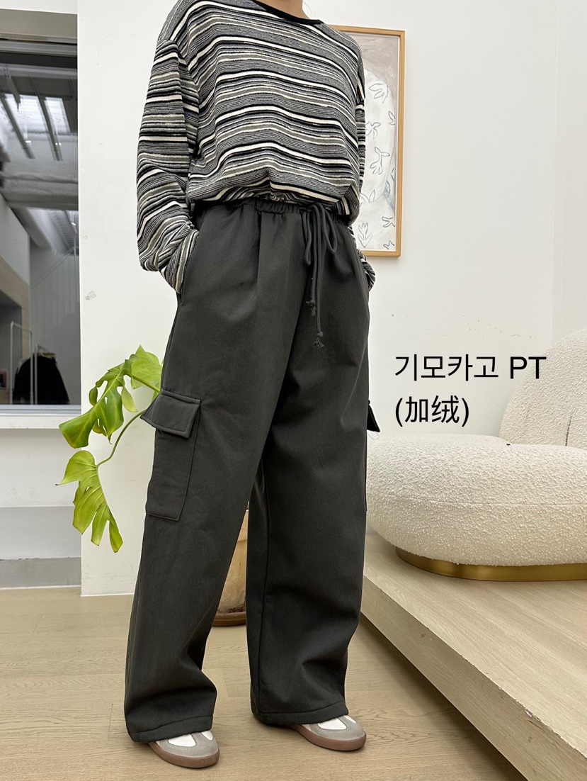 BUT東大門㊣直郵女士新品時尚熱賣25秋冬休閑褲工裝褲加絨抓絨button休閑褲