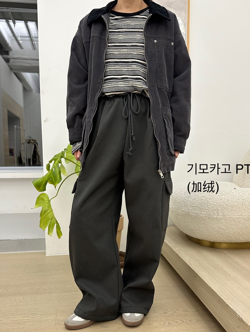 BUT東大門㊣直郵女士新品時尚熱賣25秋冬休閑褲工裝褲加絨抓絨button休閑褲