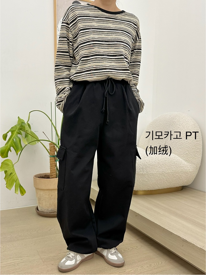 BUT東大門㊣直郵女士新品時尚熱賣25秋冬休閑褲工裝褲加絨抓絨button休閑褲