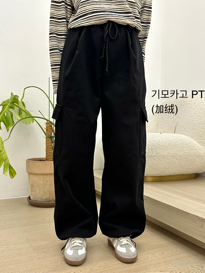 BUT東大門㊣直郵女士新品時尚熱賣25秋冬休閑褲工裝褲加絨抓絨button休閑褲圖色2