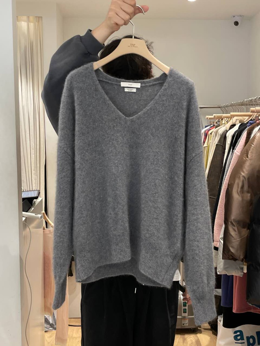TAF東大門㊣直郵女裝新款真品推薦熱賣職業休閑針織衫V領浣熊TAF針織衫圖色3