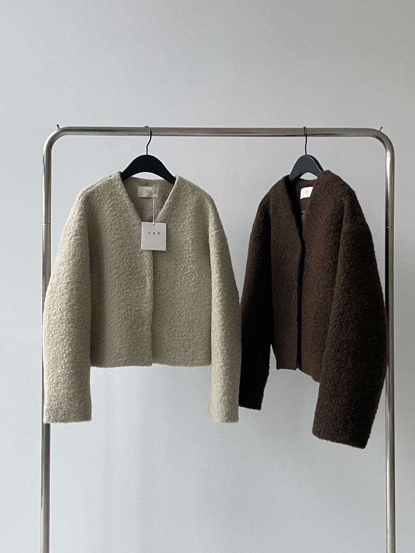 TAF韓國直郵㊣女士新品人氣休閑職業25秋冬真品時尚夾克羊駝TAF夾克