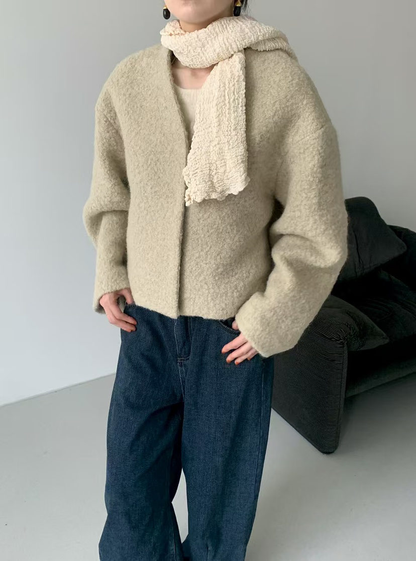 TAF韓國直郵㊣女士新品人氣休閑職業25秋冬真品時尚夾克羊駝TAF夾克