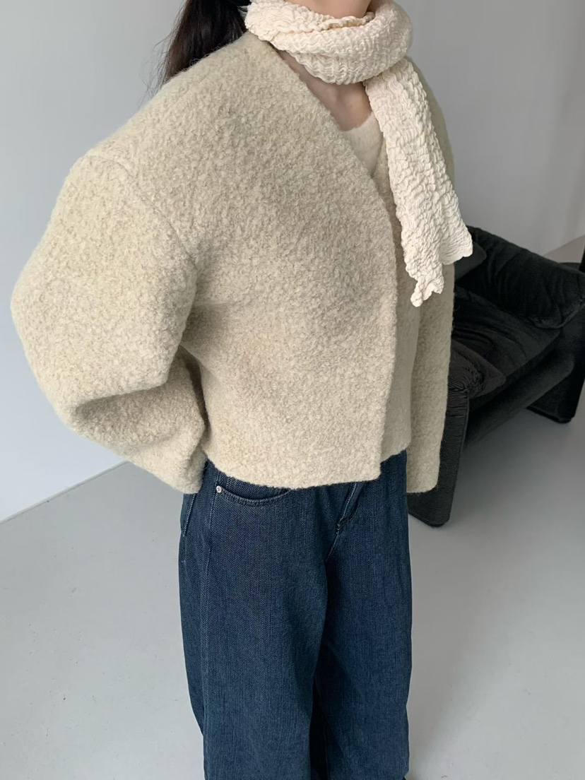 TAF韓國直郵㊣女士新品人氣休閑職業25秋冬真品時尚夾克羊駝TAF夾克