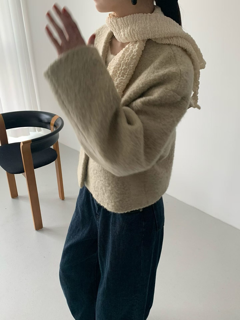 TAF韓國直郵㊣女士新品人氣休閑職業25秋冬真品時尚夾克羊駝TAF夾克