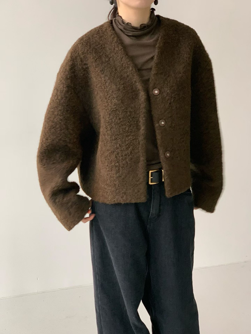 TAF韓國直郵㊣女士新品人氣休閑職業25秋冬真品時尚夾克羊駝TAF夾克