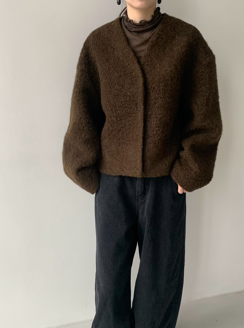 TAF韓國直郵㊣女士新品人氣休閑職業25秋冬真品時尚夾克羊駝TAF夾克