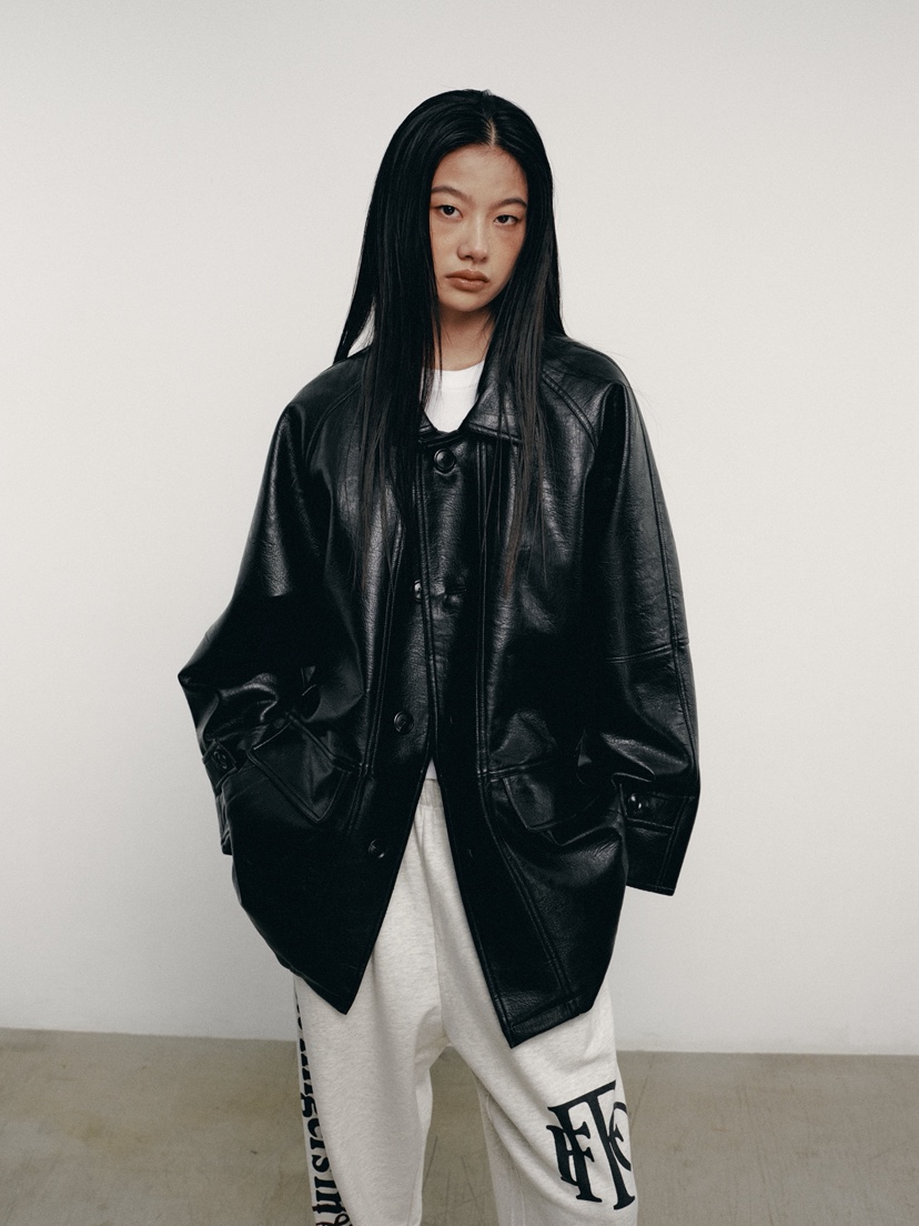 FIFO東大門㊣實拍女裝新款25秋冬真品人氣職業休閑推薦皮衣FIFO皮衣