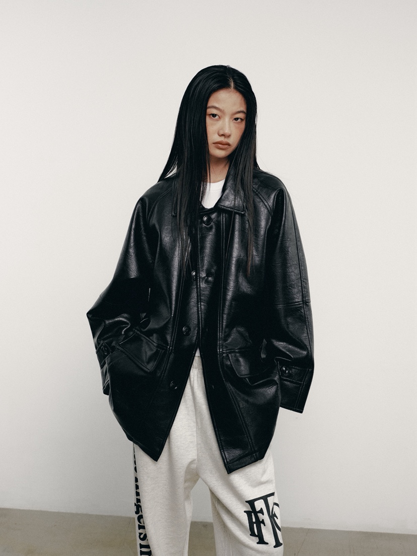 FIFO東大門㊣實拍女裝新款25秋冬真品人氣職業休閑推薦皮衣FIFO皮衣