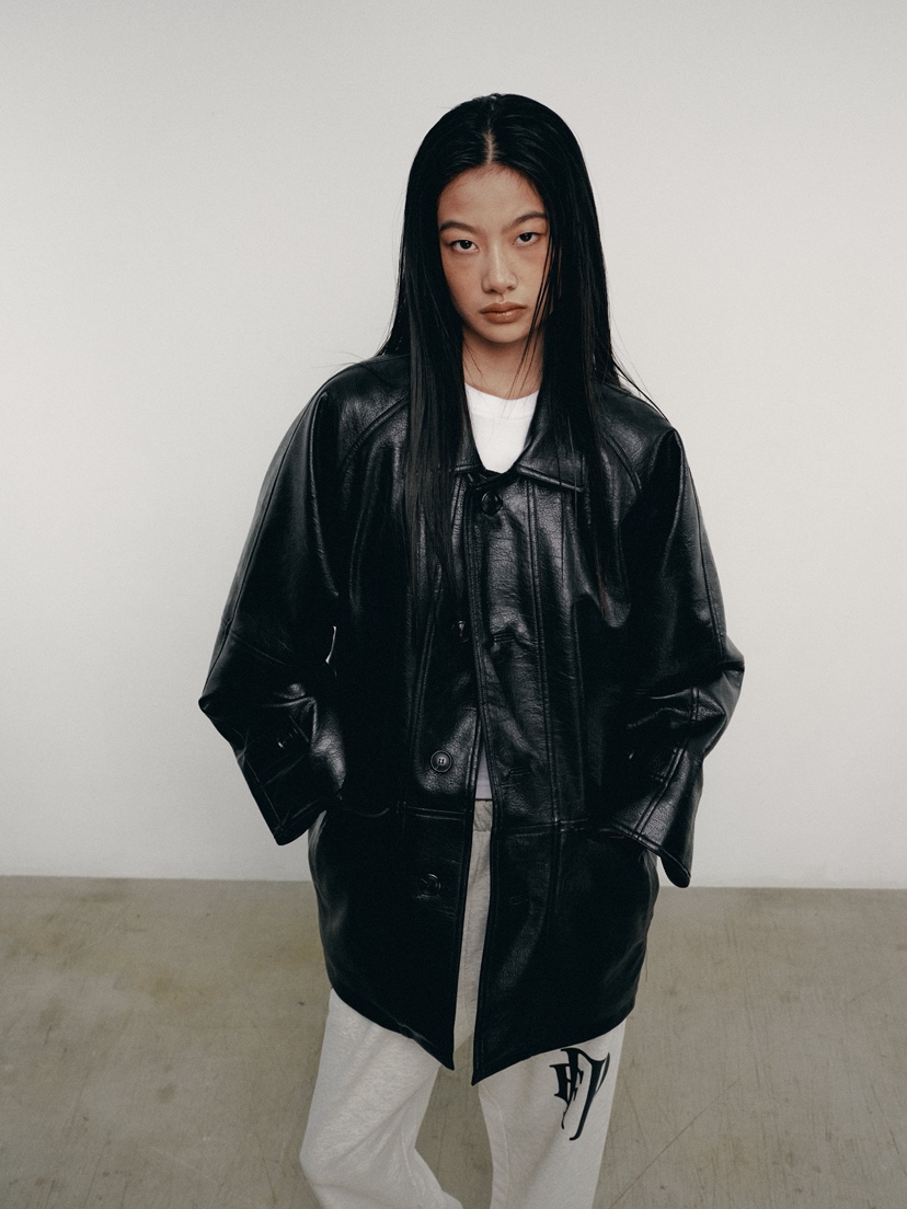 FIFO東大門㊣實拍女裝新款25秋冬真品人氣職業休閑推薦皮衣FIFO皮衣