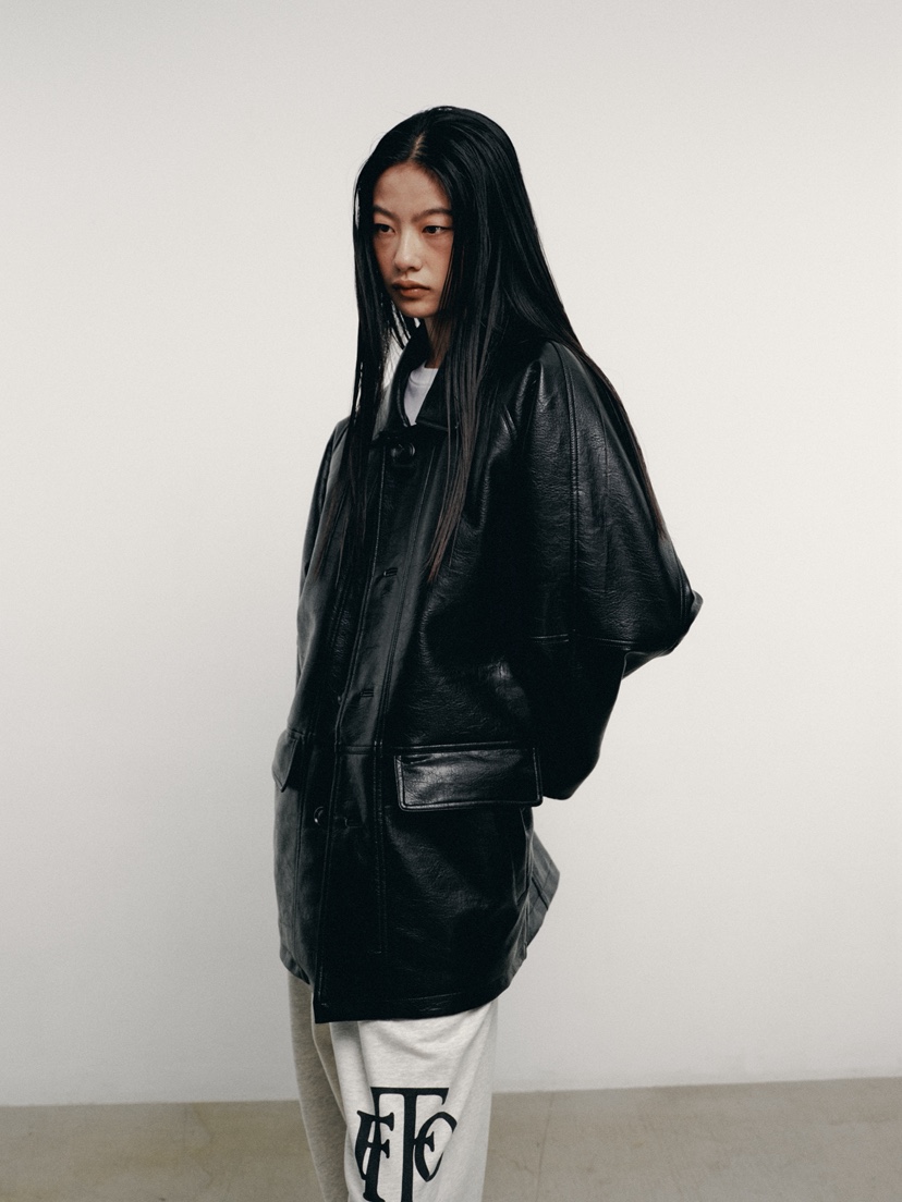 FIFO東大門㊣實拍女裝新款25秋冬真品人氣職業休閑推薦皮衣FIFO皮衣