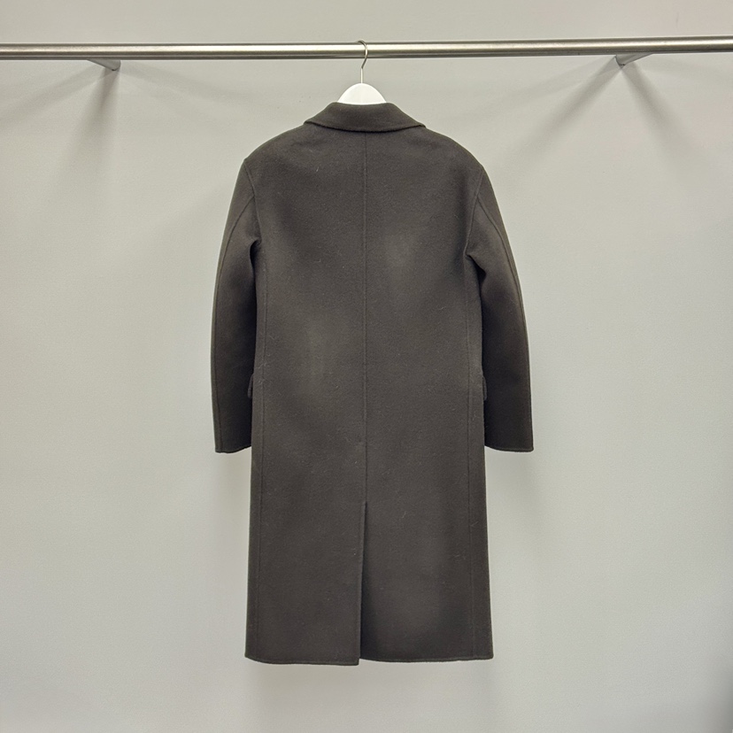 WATER/RIVER韓國代購㊣女士新品職業25秋冬中長款大衣羊絨WATER/RIVER中長款大衣