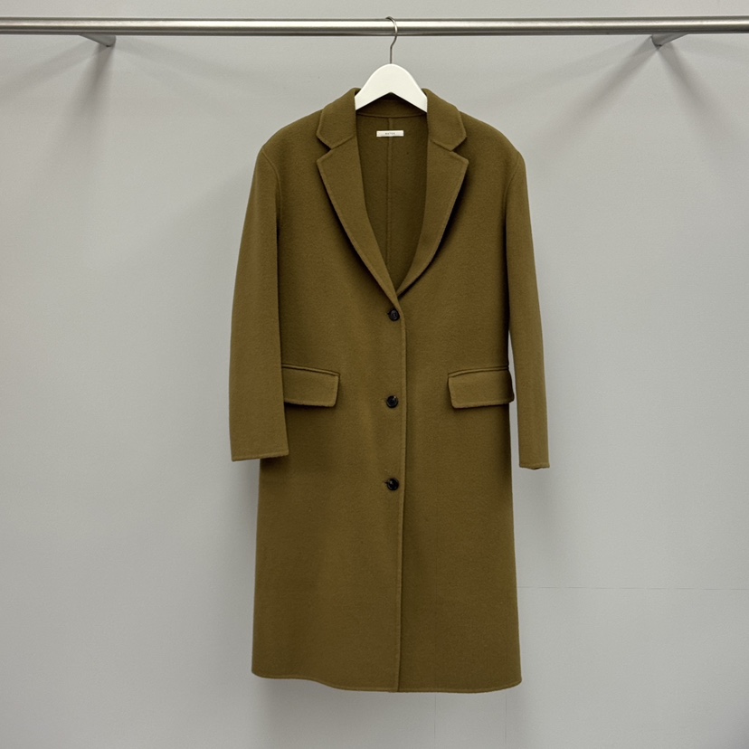 WATER/RIVER韓國代購㊣女士新品職業25秋冬中長款大衣羊絨WATER/RIVER中長款大衣圖色2