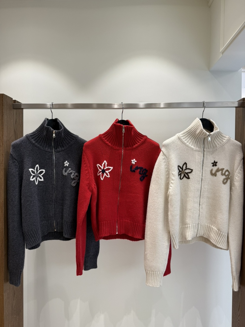 FIFO東大門㊣實拍女裝新品職業熱賣25秋冬推薦針織衫手工刺繡FIFO針織衫