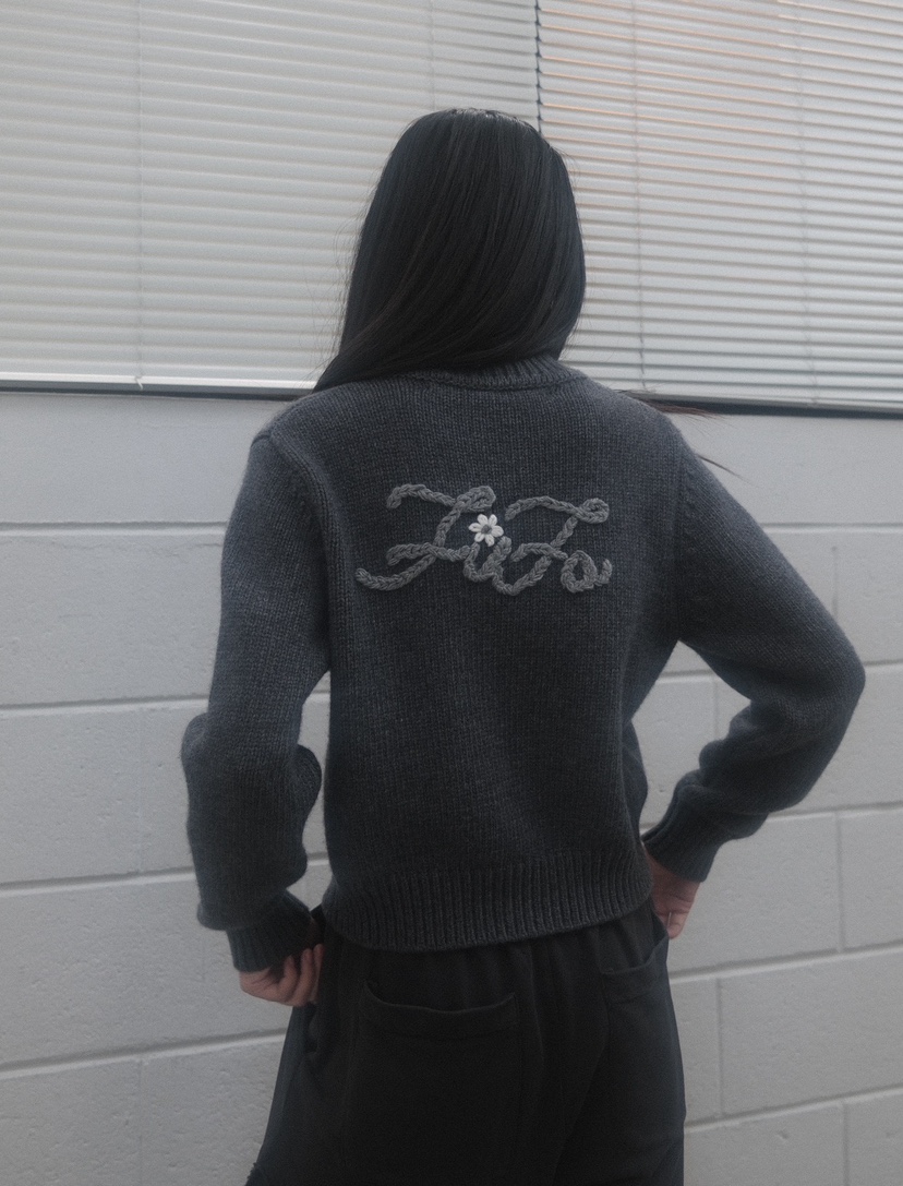 FIFO東大門㊣實拍女裝新品職業熱賣25秋冬推薦針織衫手工刺繡FIFO針織衫