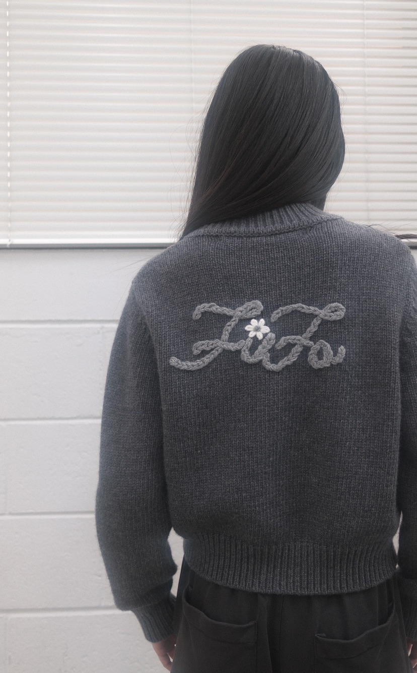 FIFO東大門㊣實拍女裝新品職業熱賣25秋冬推薦針織衫手工刺繡FIFO針織衫