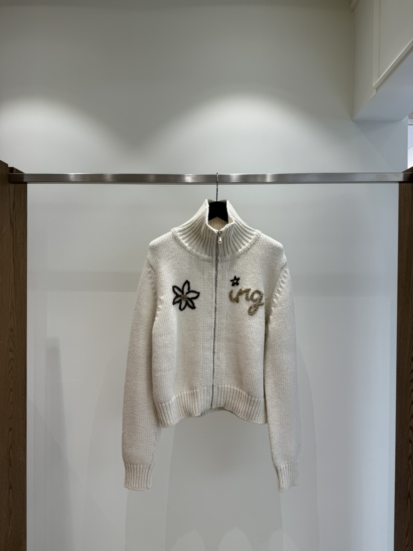 FIFO東大門㊣實拍女裝新品職業熱賣25秋冬推薦針織衫手工刺繡FIFO針織衫圖色1