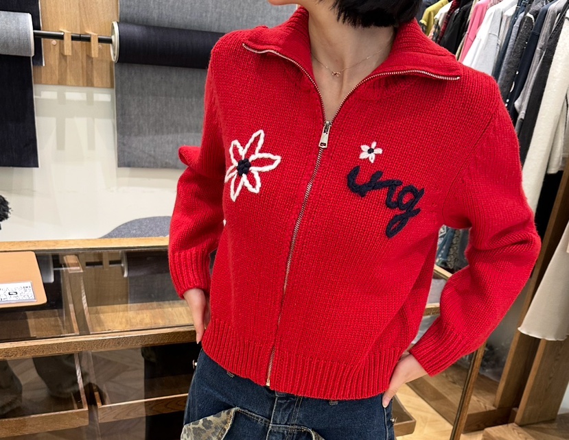 FIFO東大門㊣實拍女裝新品職業熱賣25秋冬推薦針織衫手工刺繡FIFO針織衫圖色2