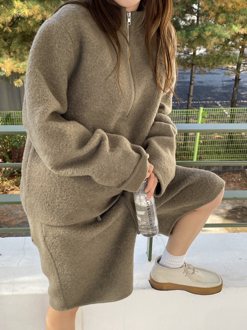 WATER/RIVER韓國代購㊣女士新品真品休閑人氣衛衣羊毛拉鏈WATER/RIVER衛衣