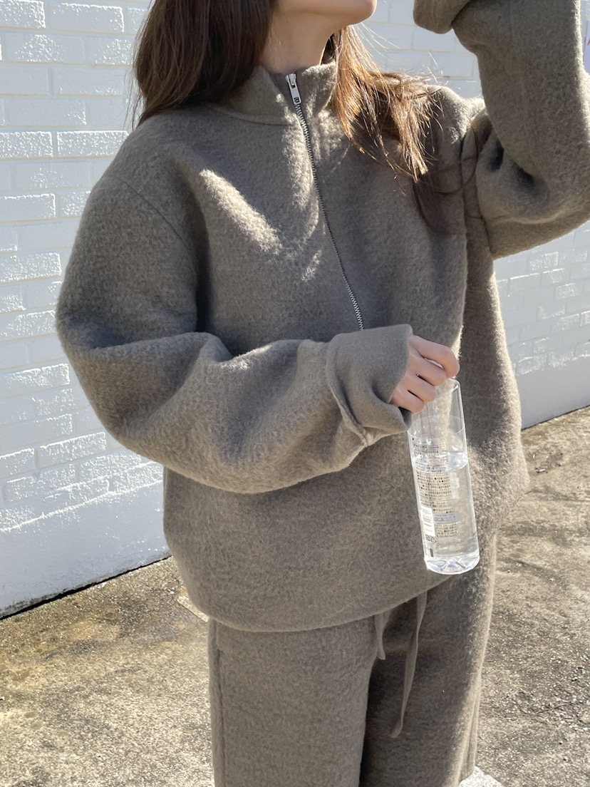 WATER/RIVER韓國代購㊣女士新品真品休閑人氣衛衣羊毛拉鏈WATER/RIVER衛衣