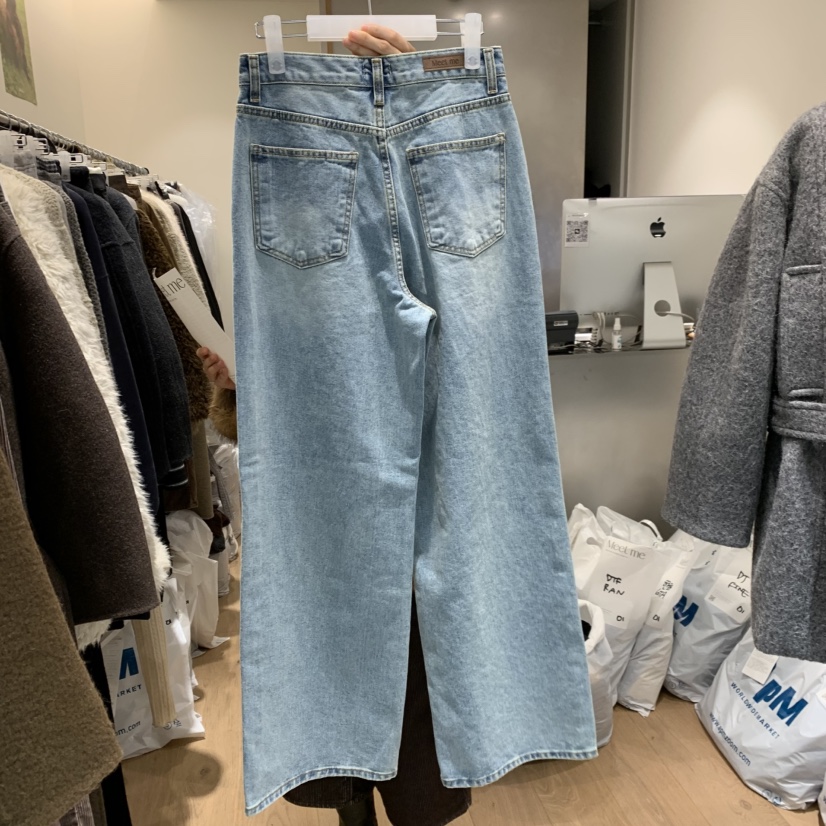 MEET ME韓國代購㊣女士新款熱賣真品時尚休閑25秋冬牛仔褲MEET ME牛仔褲