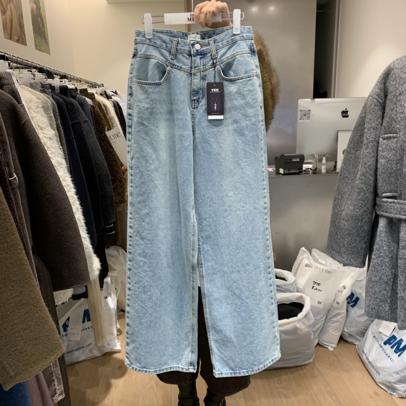 MEET ME韓國代購㊣女士新款熱賣真品時尚休閑25秋冬牛仔褲MEET ME牛仔褲圖色1