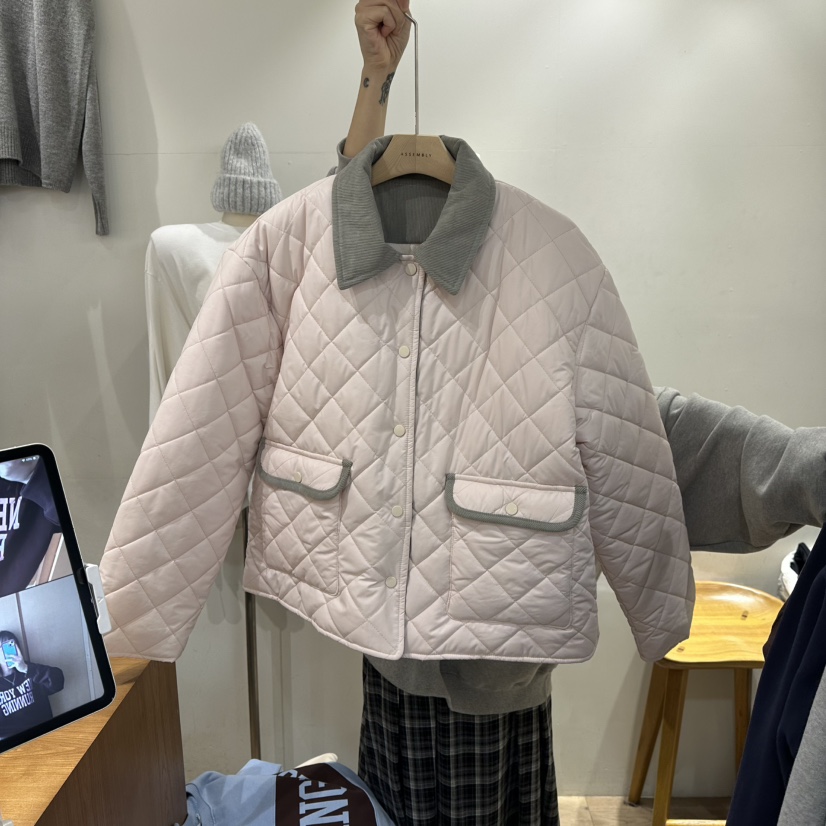 ASSEMBLY韓國直郵㊣女士新款熱賣職業時尚人氣短款棉服填充棉ASSEMBLY短款棉服圖色1