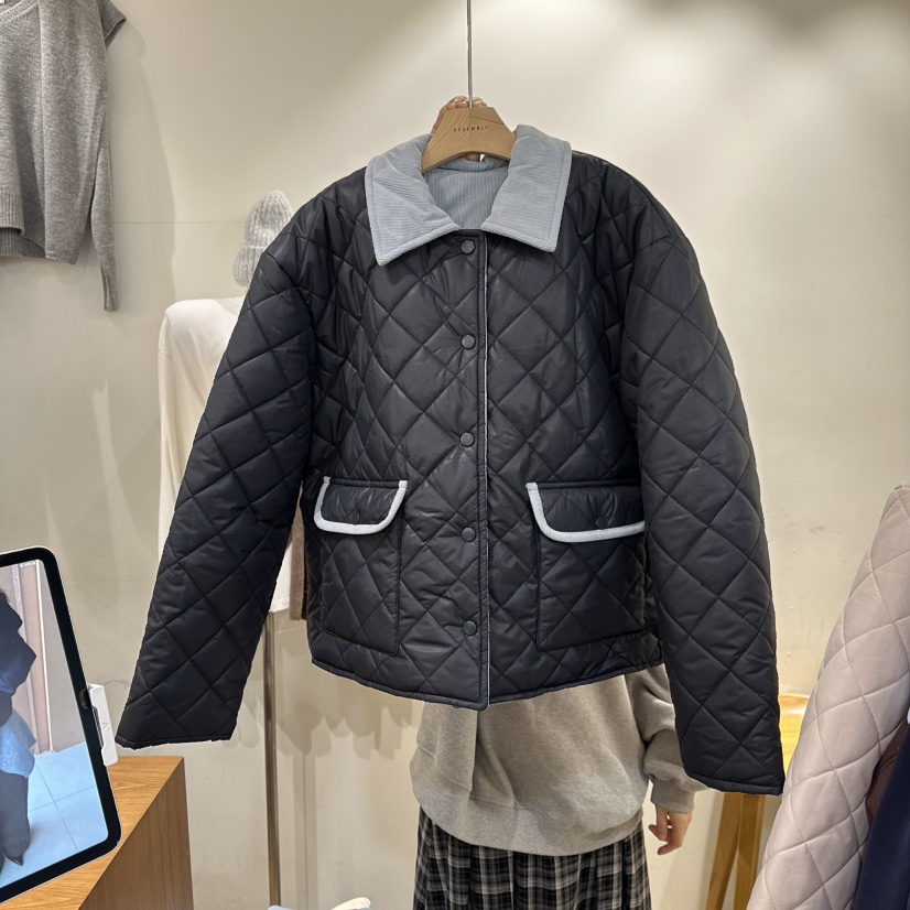 ASSEMBLY韓國直郵㊣女士新款熱賣職業時尚人氣短款棉服填充棉ASSEMBLY短款棉服圖色2