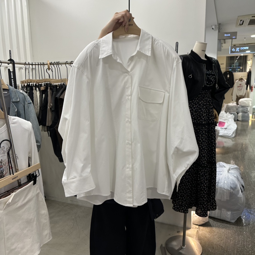 VENEFIT韓國代購㊣女士新品休閑25秋冬職業真品人氣襯衫蕾絲衫VENEFIT/JENNIE襯衫/蕾絲衫圖色1