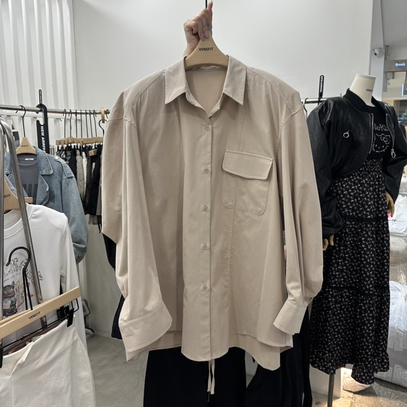 VENEFIT韓國代購㊣女士新品休閑25秋冬職業真品人氣襯衫蕾絲衫VENEFIT/JENNIE襯衫/蕾絲衫圖色2