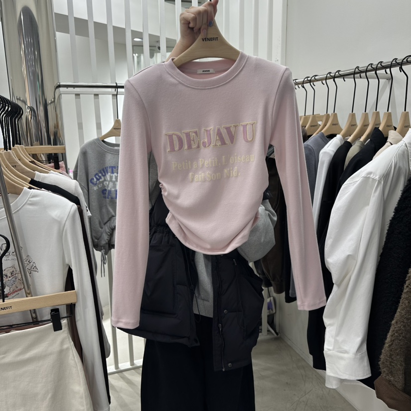 VENEFIT韓國代購㊣女裝新品真品職業熱賣推薦休閑25秋冬長袖T恤VENEFIT/JENNIE長袖T恤圖色2