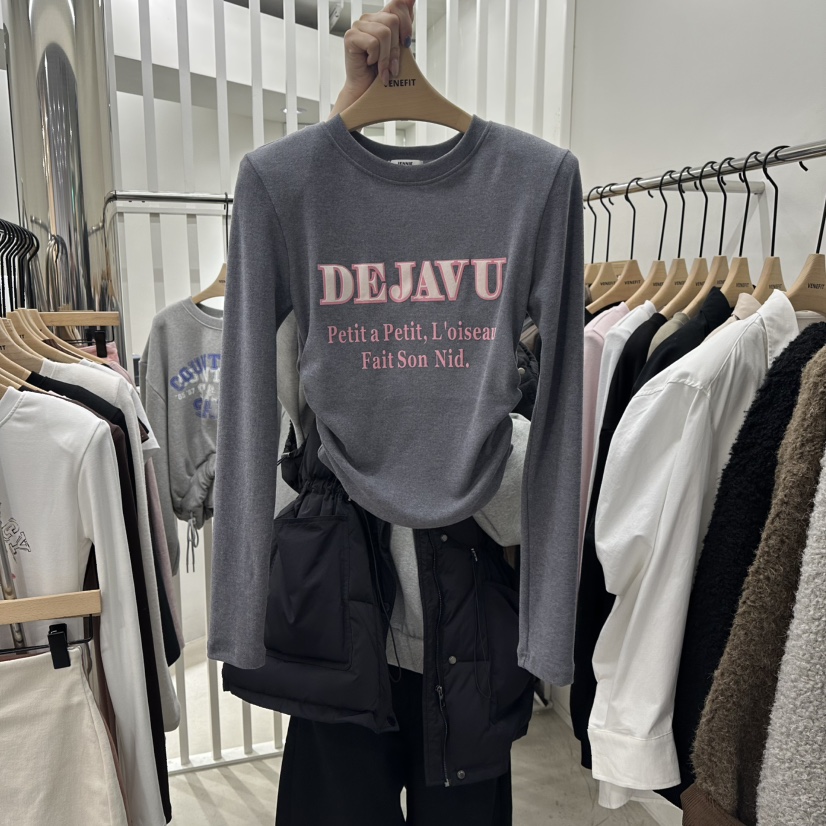 VENEFIT韓國代購㊣女裝新品真品職業熱賣推薦休閑25秋冬長袖T恤VENEFIT/JENNIE長袖T恤圖色3