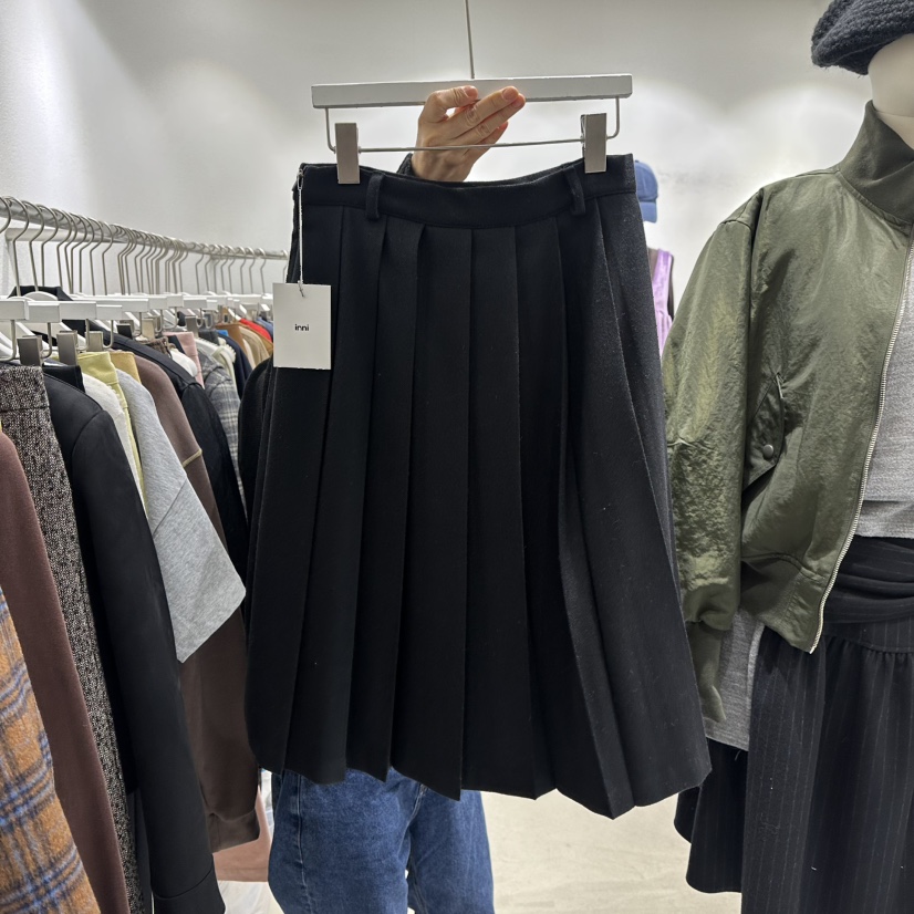 INNI東大門㊣直郵女裝新品時尚真品推薦半身裙中短裙百褶褶裙inni半身裙/中短裙