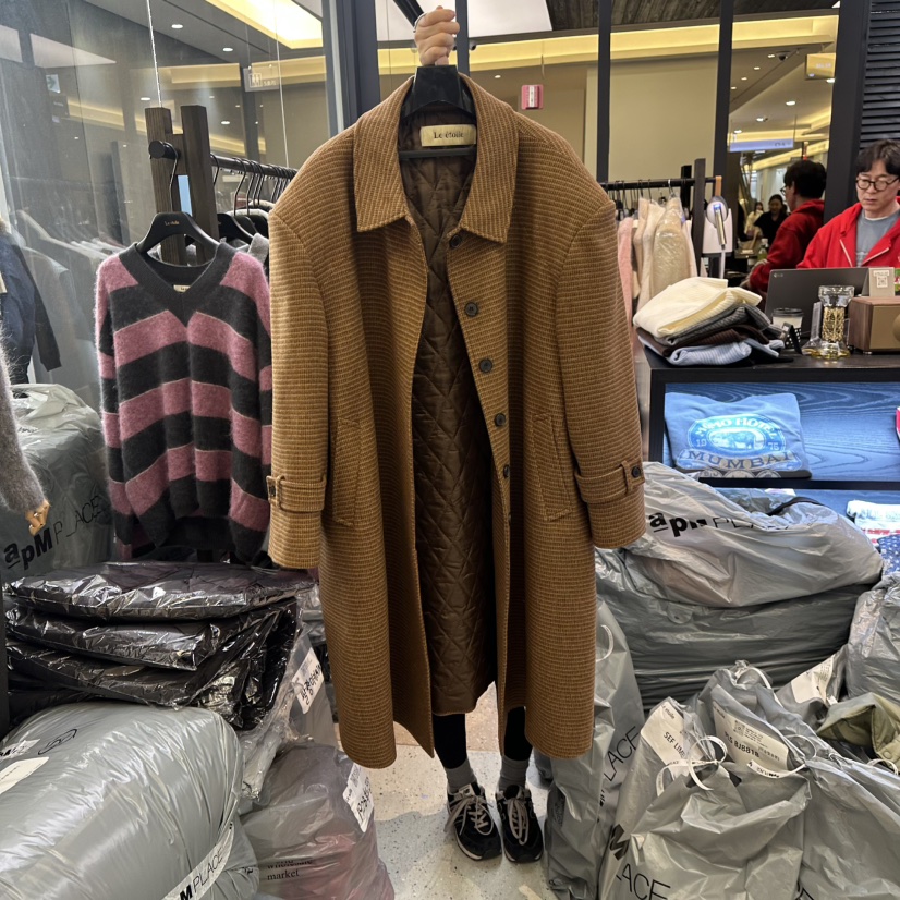 LE ETOILE東大門㊣代購女裝新品真品時尚25秋冬中長款大衣LE ETOILE中長款大衣圖色1