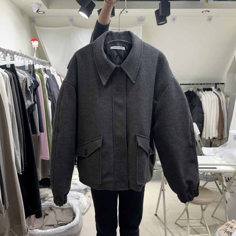 OWNS韓國代購㊣女士新款真品時尚人氣25秋冬推薦職業短款大衣OWNS HAUS短款大衣圖色2