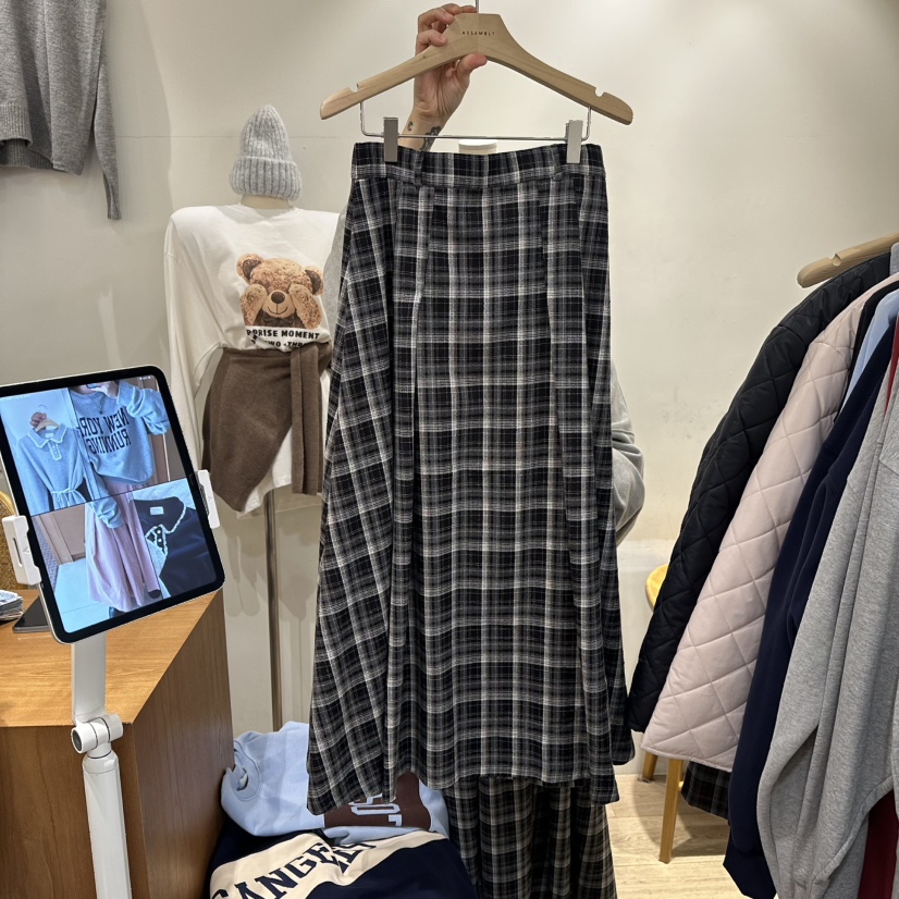 ASSEMBLY韓國直郵㊣女裝新款時尚推薦職業25秋冬休閑人氣長裙ASSEMBLY長裙圖色1黑色