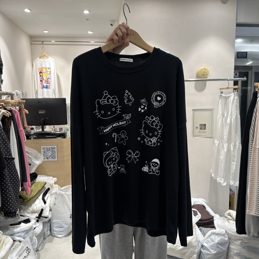 J.BALLOON東大門㊣實拍女士新款25秋冬真品職業推薦長袖T恤J.BALLOON長袖T恤圖色2