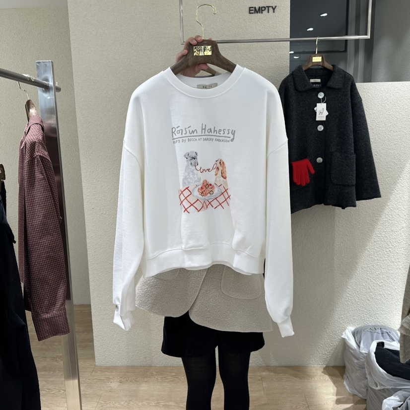 EMPTY東大門㊣實拍女士新品推薦休閑職業熱賣25秋冬衛衣加絨EMPTY衛衣圖色1